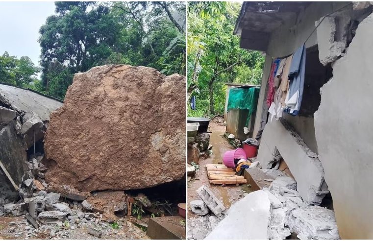 Derrumbe colapsa vivienda en Aquismón, tras el paso de la tormenta tropical Chris en SLP