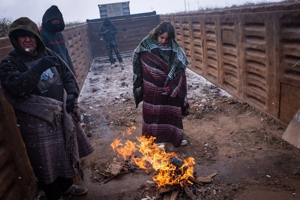 Gélido recorrido de migrantes hacia Estados Unidos
